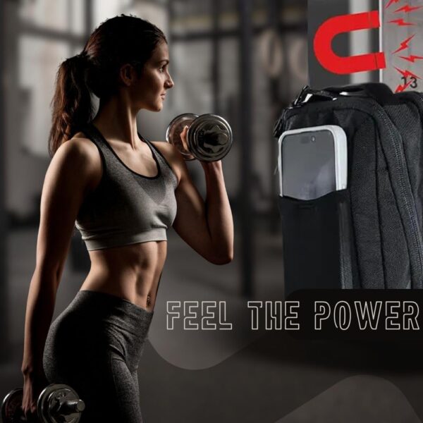 FUOCO Magnetic Gym Bag with Mobile Holder | Unisex…