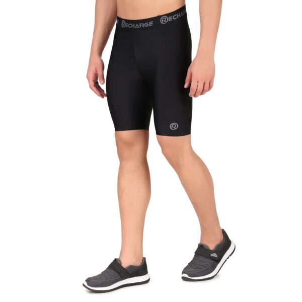 Recharge Men Polyester Compression Sports Shorts Half Tights