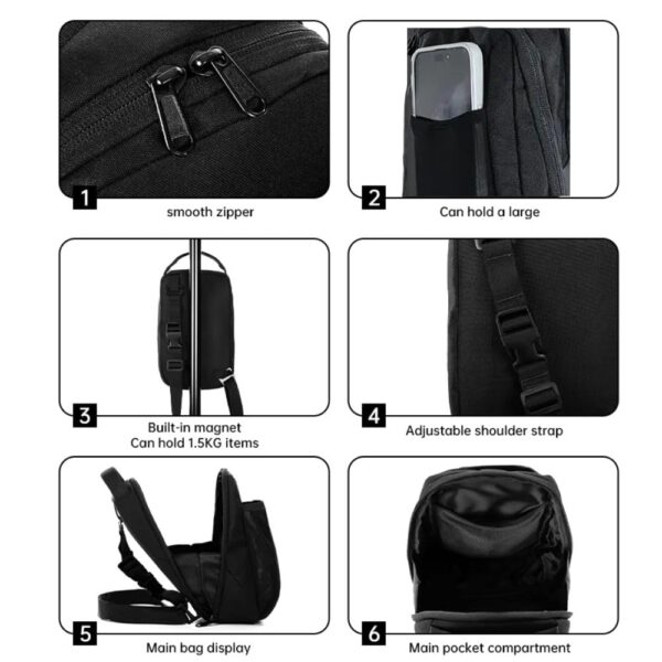 FUOCO Magnetic Gym Bag with Mobile Holder | Unisex…
