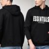 MANLINO Men’s Black Full Sleeve Graphic Printed Hooded…