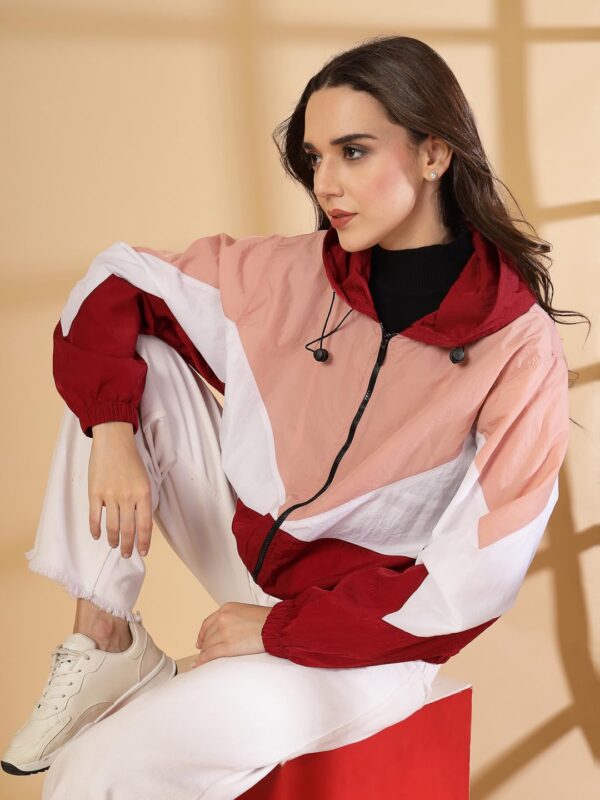 CHKOKKO Womens Stylish Oversized Windcheater Jacket with…