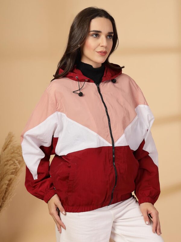 CHKOKKO Womens Stylish Oversized Windcheater Jacket with…