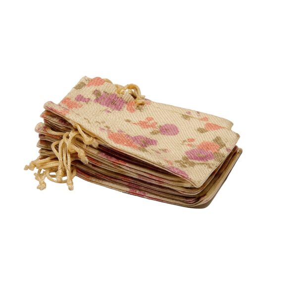 LifeKrafts Linen Jute Pouches | Purple Floral | 10x10cm…