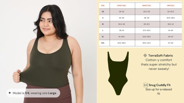 Terractive Womens Cuddle Bodysuit | Sleeveless Round…