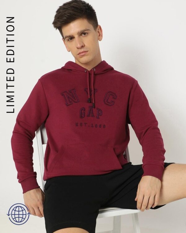GAP Mens Regular Fit Logo Print Full Sleevesd Cotton Hoodie