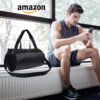 AUXTER Polyester 23cms Black Leatherette Gym Bag Duffel…
