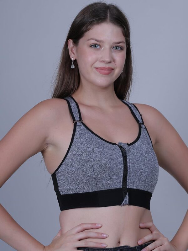 Fabme Women Polyester Spandex High Impact Front Zip…