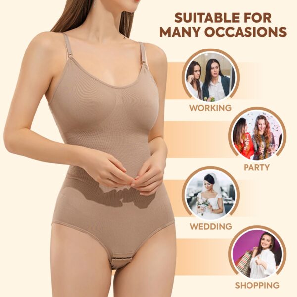 SHAPEMOUR Thong Bodysuit for Women, Slimming Design…