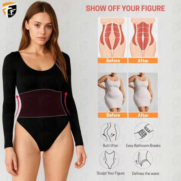 FirstFit Premium Stretchable Bodysuit for Women Thong…