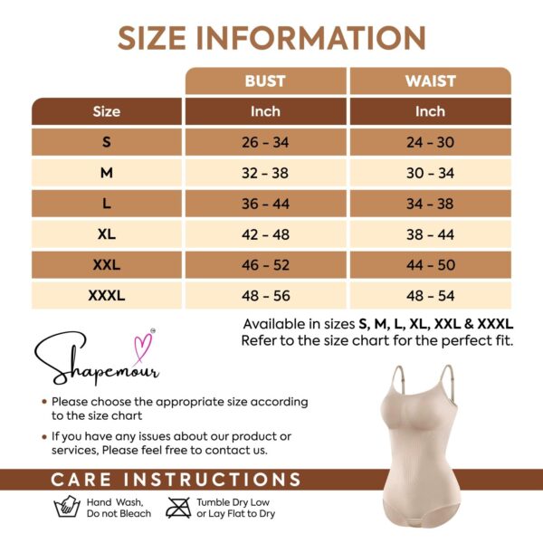 SHAPEMOUR Thong Bodysuit for Women, Slimming Design…