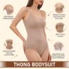 SHAPEMOUR Thong Bodysuit for Women, Slimming Design…