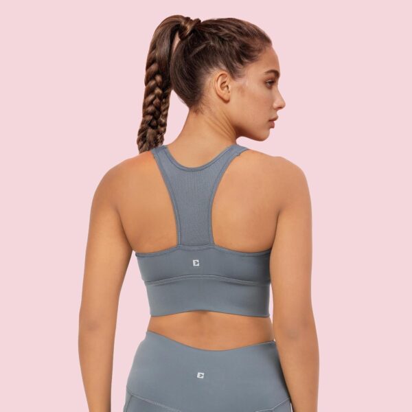 Enamor Wide Straps Seamed T-Back Basic Workout Sports…