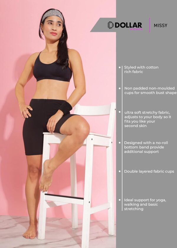 Dollar Women’s Cotton Wire Free Modern Sports Bra