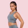 Enamor Wide Straps Seamed T-Back Basic Workout Sports…