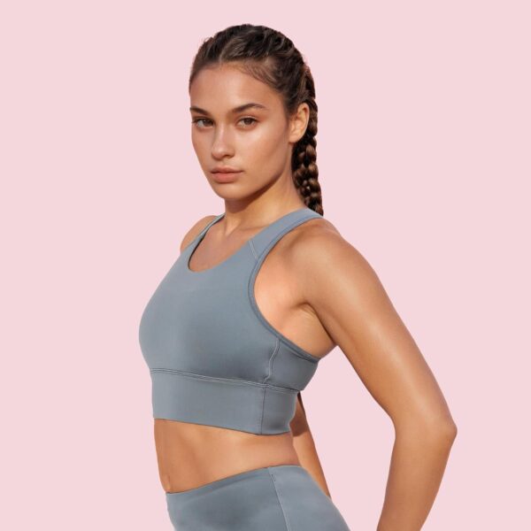 Enamor Wide Straps Seamed T-Back Basic Workout Sports…