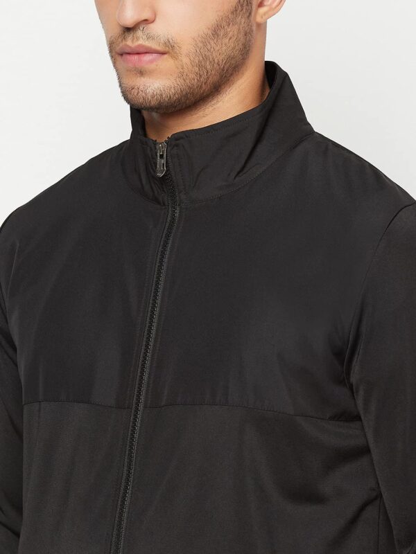Glito Men’s Black Solid Jacket-Track-Upper. With Side Pocket