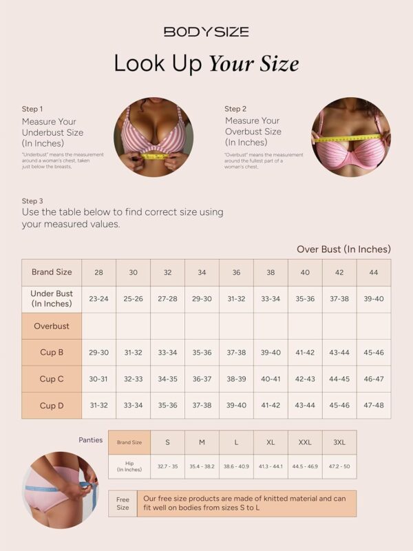 BODYSIZE Women’s Everyday Wear Wire Free Padded Sports…