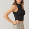Aahwan Women’s & Girls’ Solid Ribbed Slim Fit Crop Tank Top