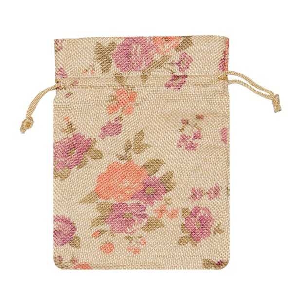 LifeKrafts Linen Jute Pouches | Purple Floral | 10x10cm…