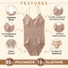 SHAPEMOUR Thong Bodysuit for Women, Slimming Design…