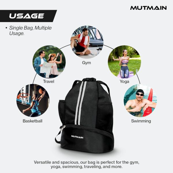 MUTMAIN Basketball Drawstring Bag for Men and Women…