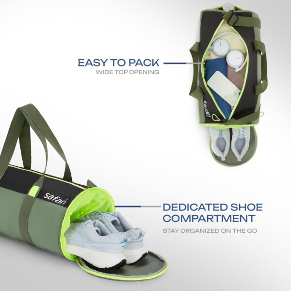 Safari Trainer Duffle Bag with Shoe Compartment, Gym Bag…