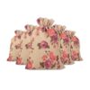 LifeKrafts Linen Jute Pouches | Purple Floral | 10x10cm…
