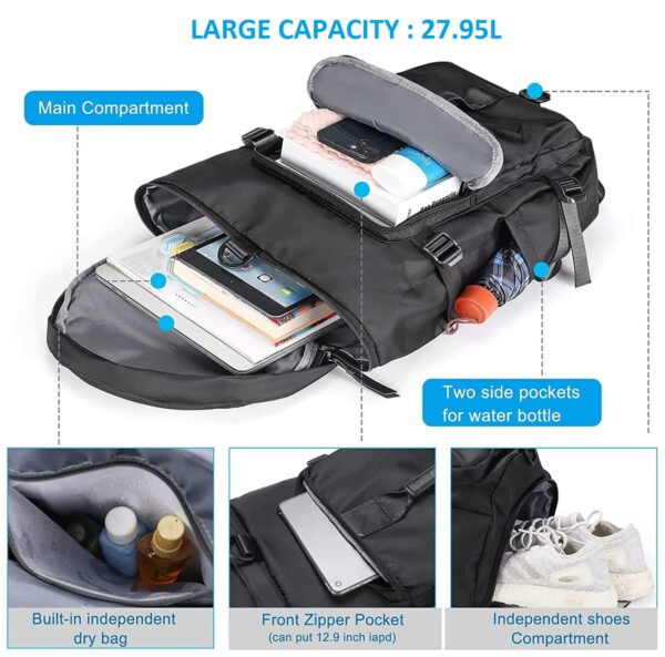LATIQ MART 3-in-1 Sports Duffel Backpack Gym Bag for Men…