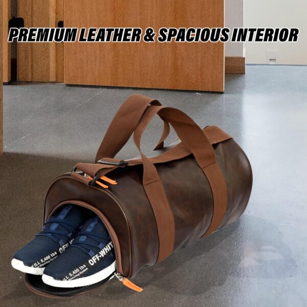 Kuber Industries Leather Sports Fitness Gym Bag for Man…