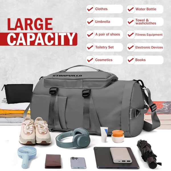 STRAPVILLA Gym Bag for Men with Shoe Compartment | Gym…