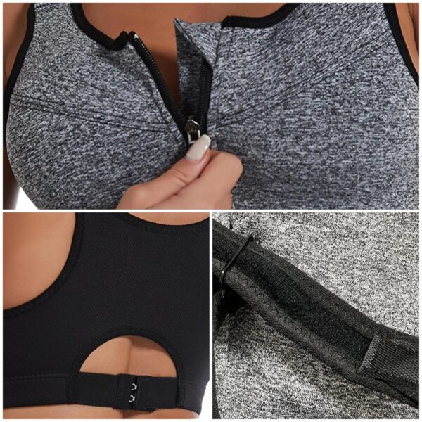Dress Cici Womens Sports Yoga Bra Zip Front Sports Bra