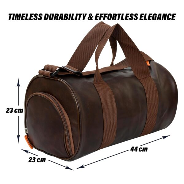 Kuber Industries Leather Sports Fitness Gym Bag for Man…