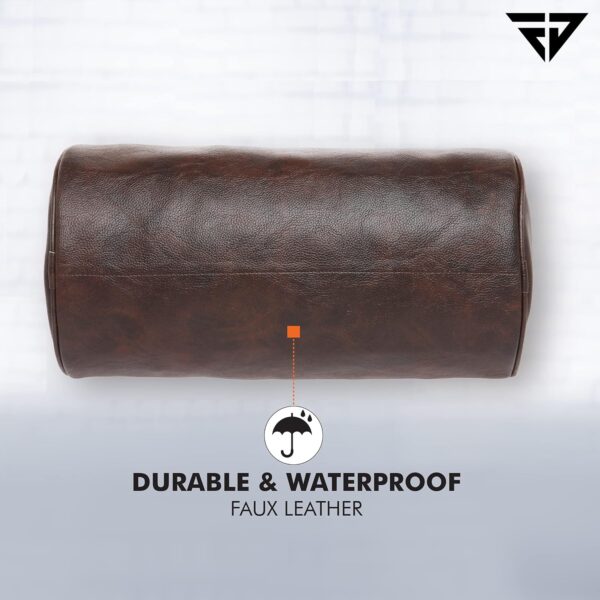 Fur Jaden Tan Leatherette Gym Bag for Men Women Boys…