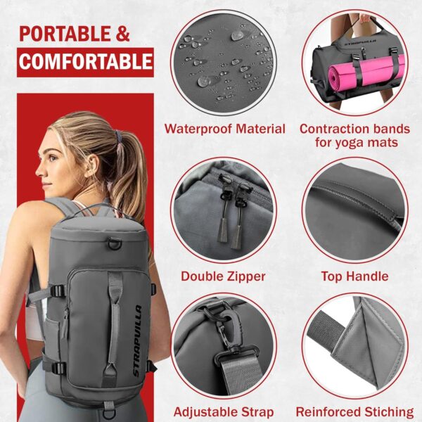 STRAPVILLA Gym Bag for Men with Shoe Compartment | Gym…