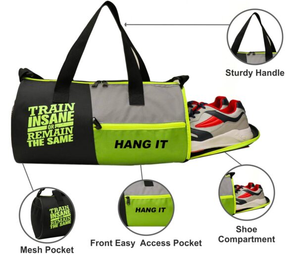 HANG IT Gym Bag Combo – Polyester Gym Bag with Shoe…