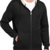 ADBUCKS Men’s Winter Lined Hoodie Zip Up Thick Soft Fur…