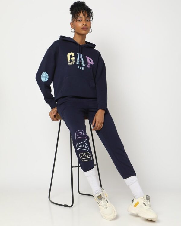 GAP Womens Regular Fit Solid Full Sleeves Hooded Sweatshirt