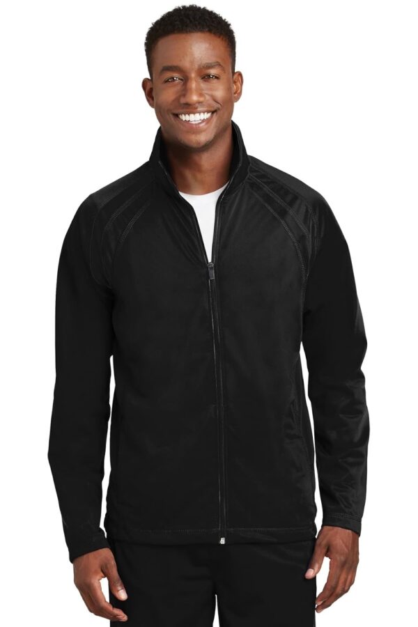Sport-Tek Tricot Track Jacket. JST90, Black/Black, X-Large