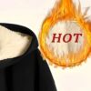 ADBUCKS Men’s Winter Lined Hoodie Zip Up Thick Soft Fur…