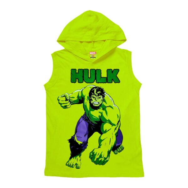 Kuchipoo  Marvel Boys Sleeveless Hooded Regular Fit T-Shirt