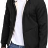 ADBUCKS Men’s Winter Lined Hoodie Zip Up Thick Soft Fur…