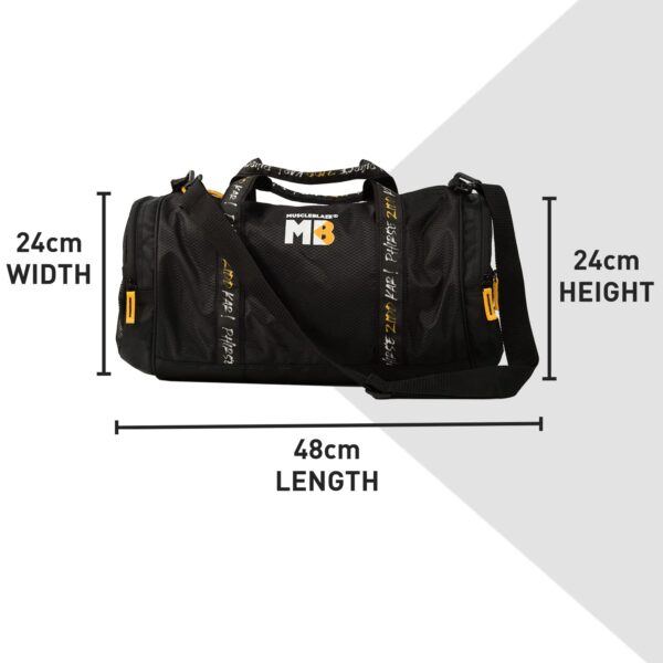 MuscleBlaze Gym Bag (Phirse Zidd Kar) Duffle Bag (Black,…