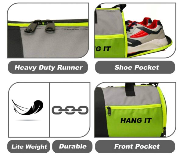 HANG IT Gym Bag Combo – Polyester Gym Bag with Shoe…