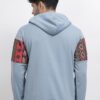 BULLMER Grey Melange Trendy Colourblock Fleece Hoodie…