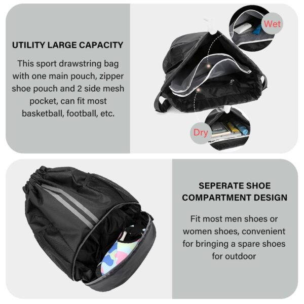 PROBEROS Drawstring Swimming Bag, 30L Quick Dry Mesh…