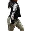 PLAYPUNK Rhinestone Skeleton Spider Zip Up Hoodie Y2k…