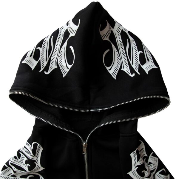 PLAYPUNK Rhinestone Skeleton Spider Zip Up Hoodie Y2k…