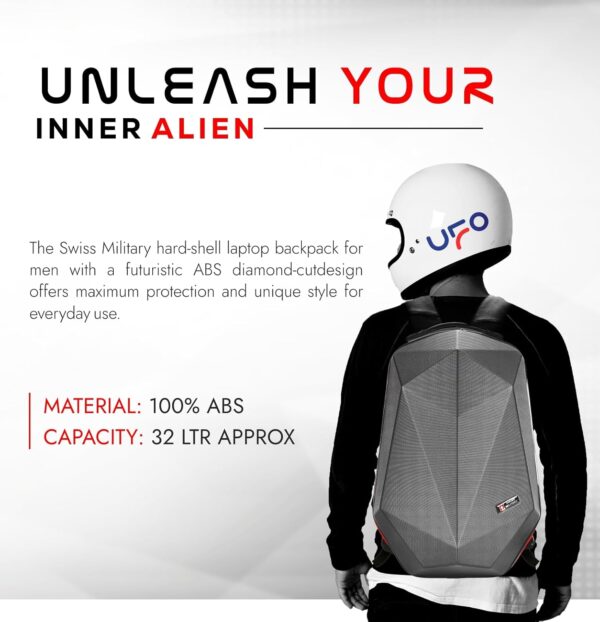 Swiss Military Hard Shell Backpack for Men Women, Alien…