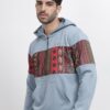 BULLMER Grey Melange Trendy Colourblock Fleece Hoodie…