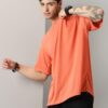 RodZen Oversized Half Sleeves Round Neck Solid Cotton…